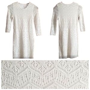 RARE Cat & Jack Cream Crochet Lace Dress